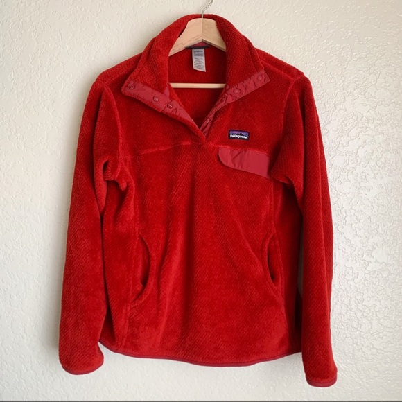 Patagonia Tops - Patagonia Red Retool Fleece Pull Over Sweatshirt M